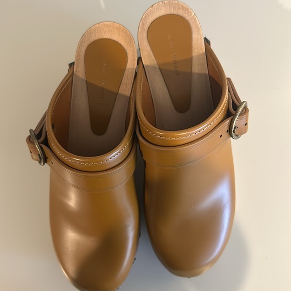 Isabel Marant Titya leather clogs, cognac color size 38, worn once - Picture 2 of 3